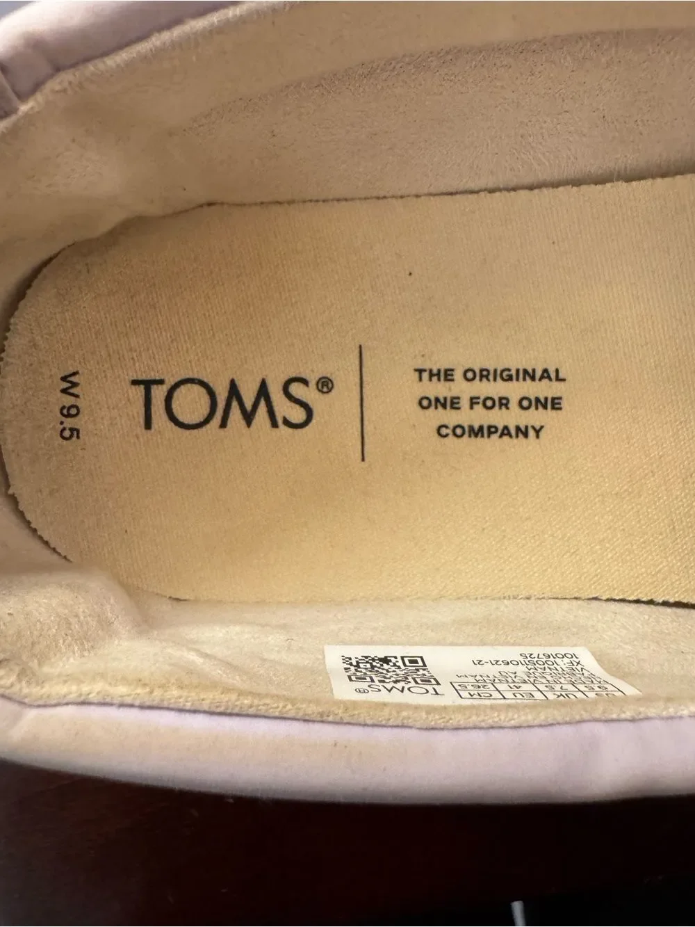 TOMS Mallow Alpargatas Quilted Pastel Lavender Peach Cream 9.5